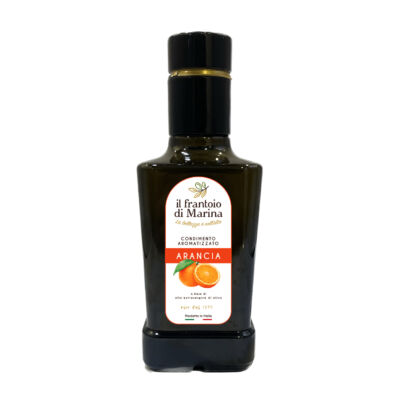 Olio in bottiglia aromatizzato all’arancia